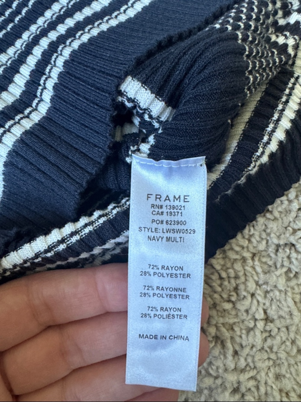 Frame denim Ribbed striped top - Picture 7 of 7